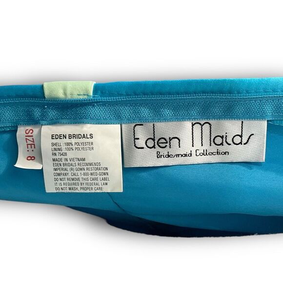 Eden Maids Bridesmaid Edition Retro Vintage Teal with a Light Mint Pale Green Bo - Picture 6 of 10